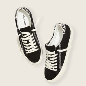 Madewell | Sidewalk Low-Top Sneakers in Suede and Spot Calf Hair Women’s 5.5